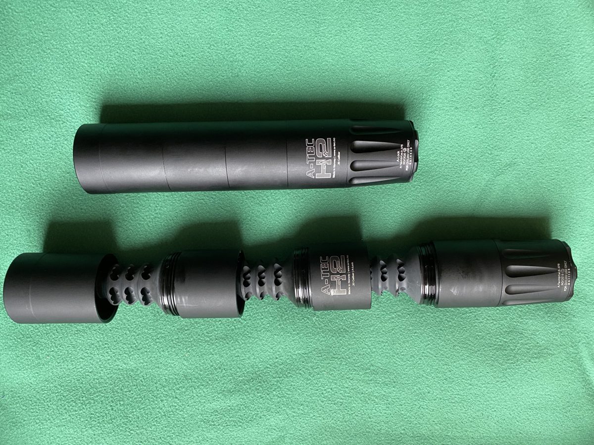 A-Tec H2 Schalldämpfer, zerlegt