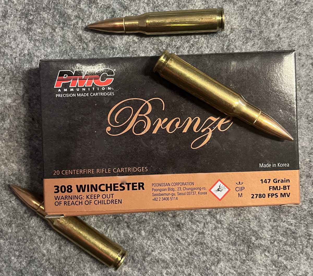 Schachtel PMC Bronze .308 Winchester mit Patronen
